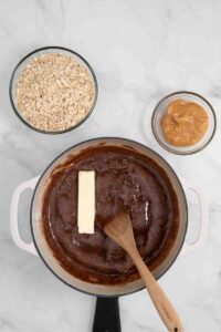 cooked chocolate mixture for peanut butter no bake cookies